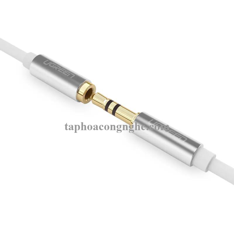 Ugreen 40676 0.5M màu Trắng Cáp âm thanh 3.5mm nối dài đầu nhôm AV118 30040676